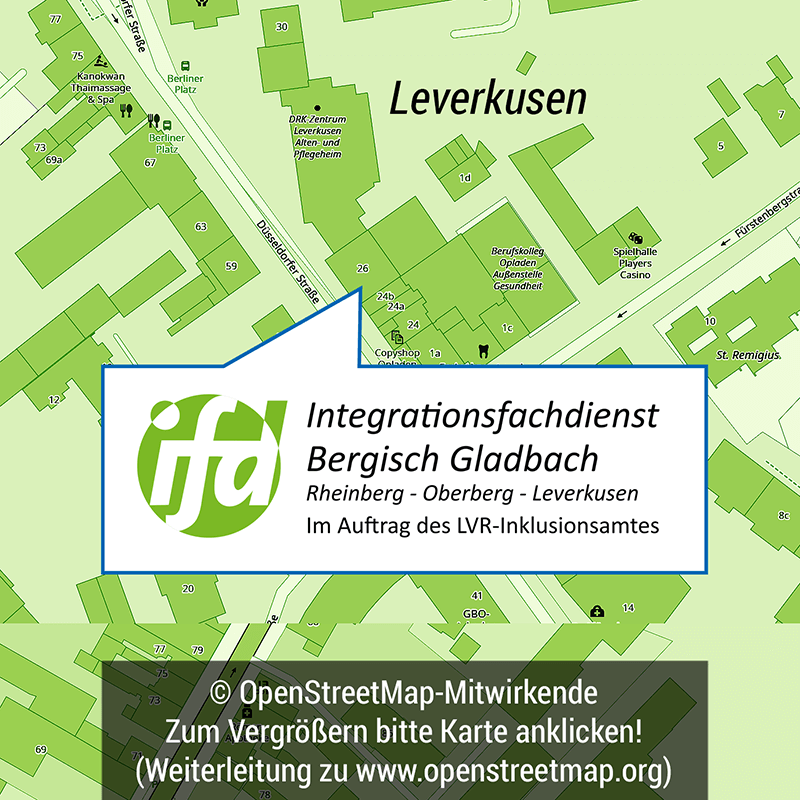 Anfahrtskarte zum IFD, Niederlassung Leverkusen